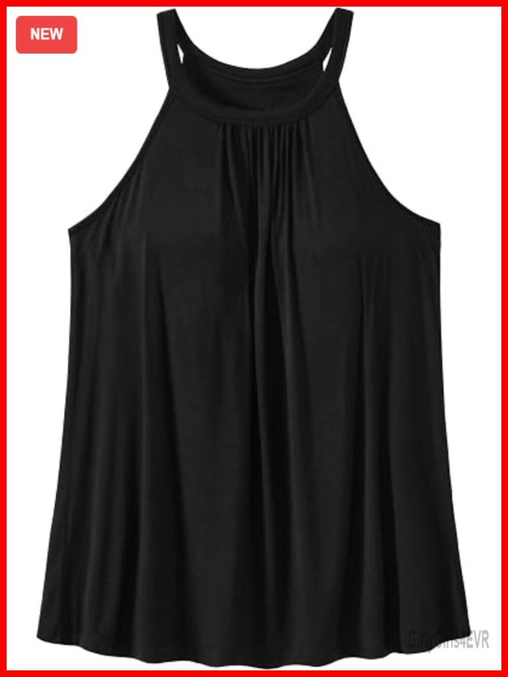 Flowy Halter Tank Top with Built in Bra Padded Cami